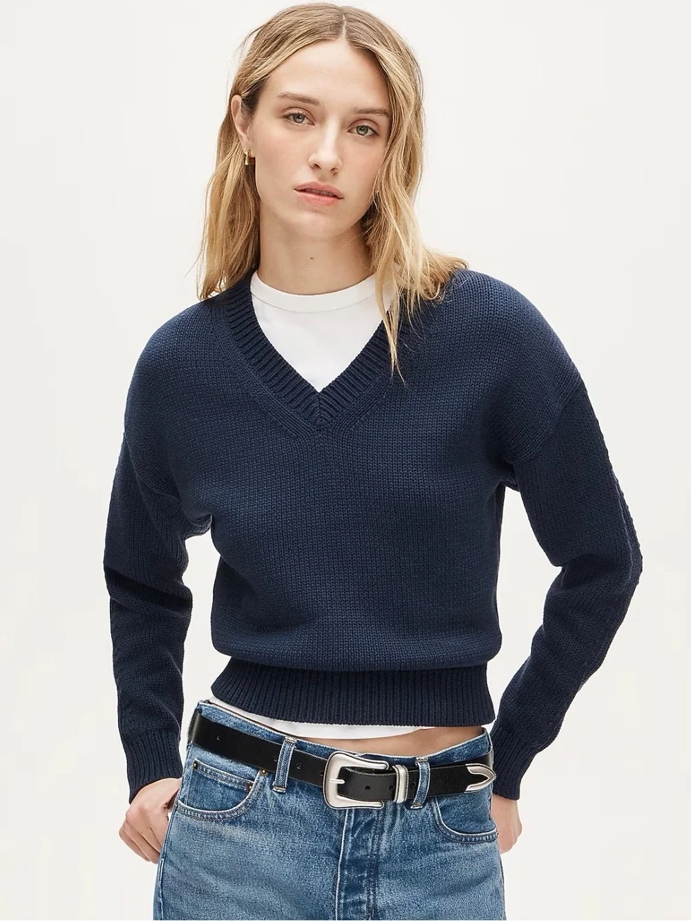J. Crew Cotton-Blend V-neck pullover sweater size M. NWT